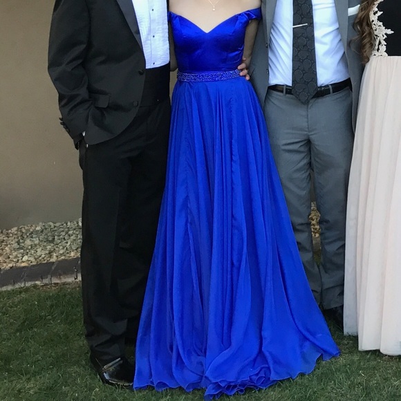 royal blue sherri hill prom dress